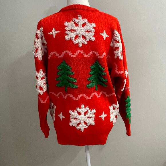 Forever 21 Christmas Tree & Snowflakes Sweater – Women’s Size Small - Picture 2 of 8